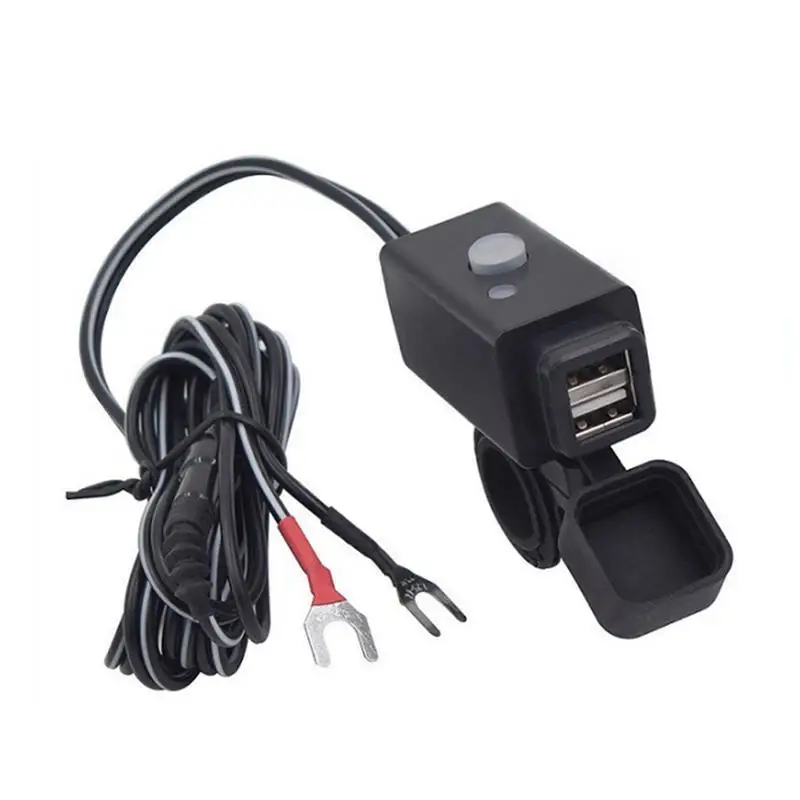 Переключатель Dual USB Порты и разъёмы 12 V-24 V Водонепроницаемый мотоцикл зарядное устройство на Руль адаптер Питание разъем для подключения телефона gps DVR