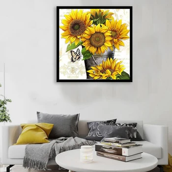 

DIY 5D Diamond Painting Kit for Adults Diamond Art Kit,Paint with Diamonds Embroidery Painting Cross Stitch -Sunflower