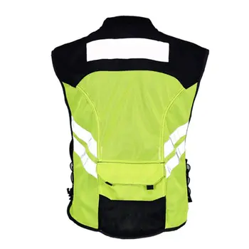 

Multi-pockets High Visibility Zipper Front Safety Vest with Reflective Strips Bicycle Motorcycle Riding Safety Clothing