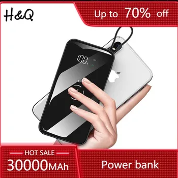 30000mahの電源銀行充電器iphoneサムスン外部バッテリー銀行内蔵チーワイヤレス充電器powerbankポータブル