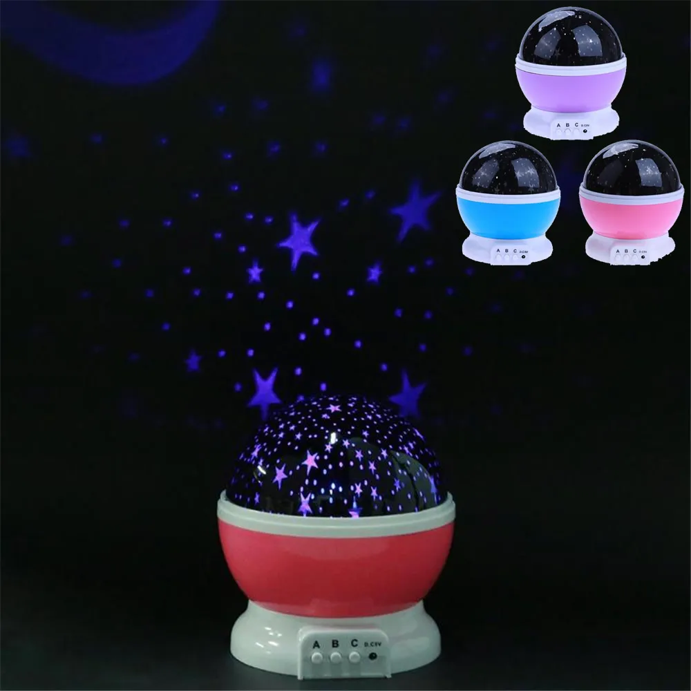 

Stars Starry Sky LED Night Light Rotating Projector Moon Lamp Battery USB power Children Bedroom Lamp Projection Light desk lamp