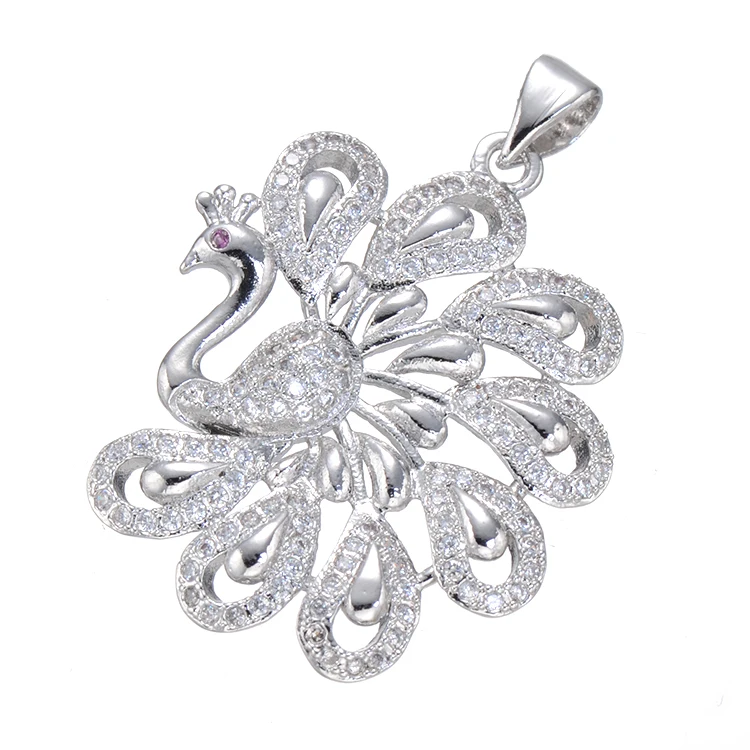 White Gold Juya DIY золото/серебро/розовое золото бабочка птица Слон Подвески поставки для модных ювелирных изделий браслет ожерелье изготовление - Окраска металла: White Gold