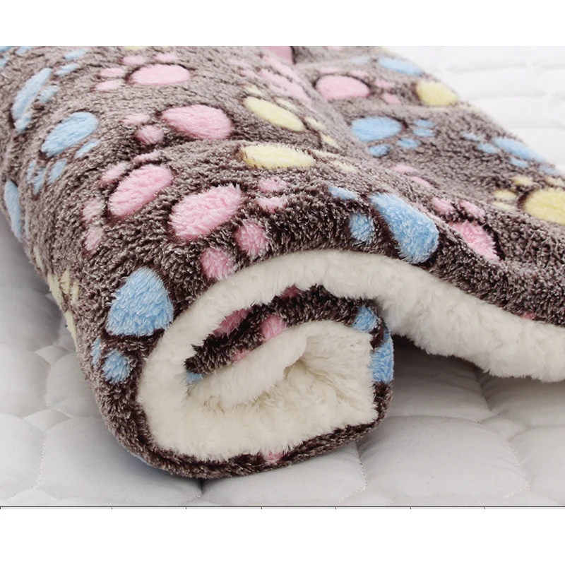 Мягкий фланелевый коврик для питомца, кровать для собаки, зимнее плотное теплое одеяло для кошки, собаки, щенка, спальный чехол, полотенце, подушка для маленьких, средних и больших собак - Цвет: Coffe