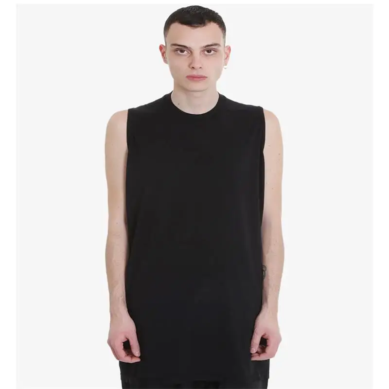 

Men's Sleeveless Vest Summer New Black Simple Round Collar Loose Retro Street Style Youth Fashion Trend Versatile Vest