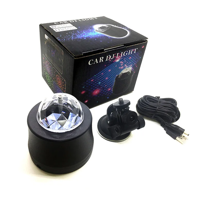 Автомобильный интерьерный атмосферный Звездный DJ светильник с Usb Rgb светодиодный мигающий светильник s вращение окружающая лампа авто подсветка для Kia Mazda Lada - Испускаемый цвет: Rotating version