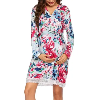 

Women's dressing gowns new pregnant women can wear pajamas pregnant dressing gown nursing kimono bathrobe