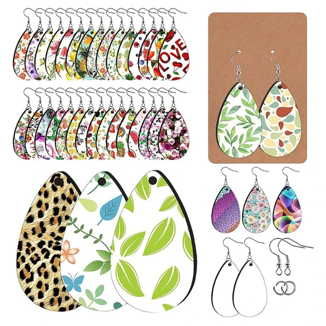 250 Pcs Sublimation Earring Blanks Sublimation Printing Earrings Unfinished  Teardrop Heat Transfer Earring Pendant