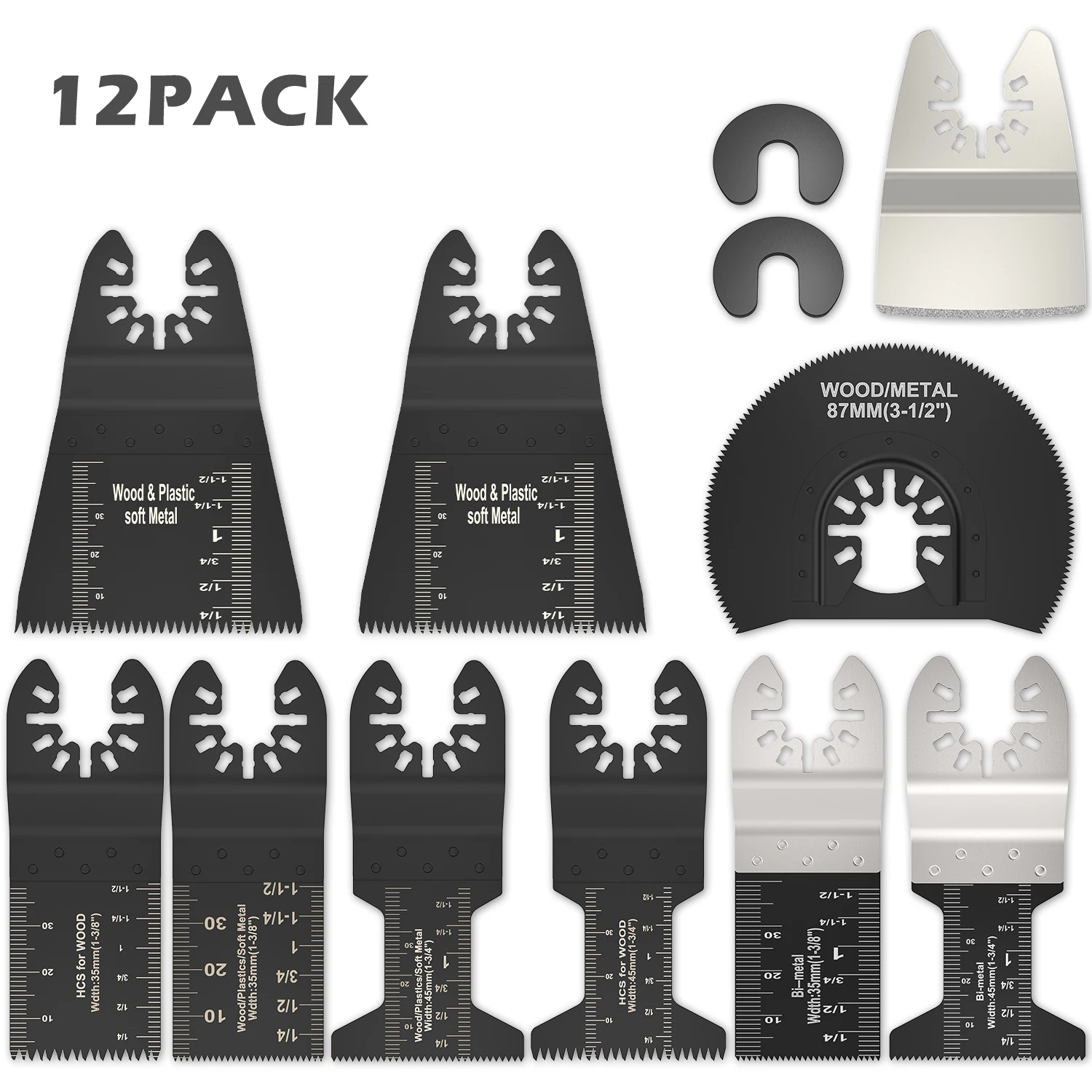 

12PCS Oscillating Multi Tools Saw Blade Metal Cutting Dics for Renovator Power Wood Cutting Tool Bits Accessories