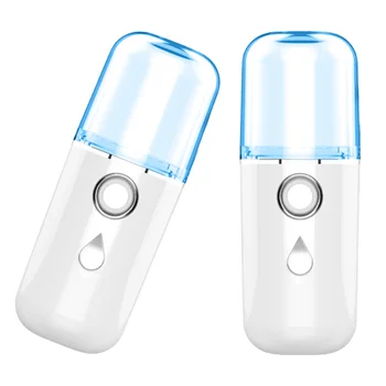 

USB Charged Nano Hydrator Mini Handheld Beauty Instrument Water Replenishment Instrument Portable Face Humidifier for Lady (Whit