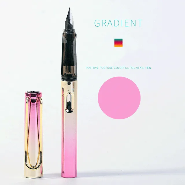 2021 New Fountain Pen Fashion Popular Plastic Colorful Classic Business Gift Ink Pens Nice Office Pen Gift Gradient Color 638