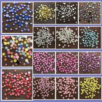 

NEW 2mm 4mm 6mm 8mm 10mm Size Half Round Bead Flat Back Beads Pearl Scrapbooking Embellishment