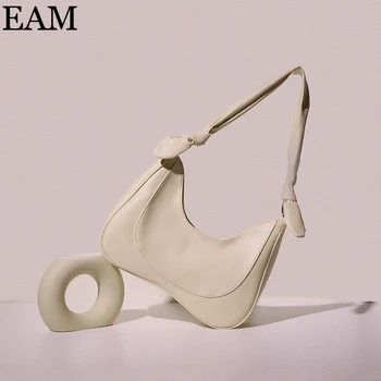 

[EAM] Solid Color PU Leather Shoulder Bags For Women 2020 Autumn Fashion Branded Handbags Female Trend Travel Hand Bag HO110