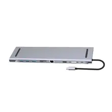 10 в 1 концентратор USB C 4 к док-станция Тип C HDMI RJ45 Gigabit Lan PD источник питания thunderbolt 3 Для iMac air surface book