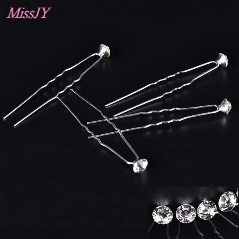 Crystal Pearl Rhinestone Diamante Hair Pins Flower Hair Clip 20PCS for Bridesmaid Wedding Bridal