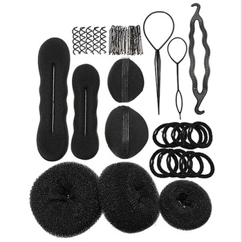

Fashion Black 8pcs/set Girl Women Magic Braiders Sponge Hair Styling Clip Stick Maker Braid Beauty Modeling Tool Hot