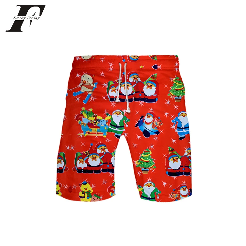 K-pop Рождество Западный народный праздник Санта-Клаус шаблон печати модные трендовые шорты популярные повседневные летние шорты