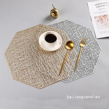 

1 PC Octagonal Hollow Natural Coaster Bowl Mat Handmade Insulation Placemat Table Mat Coaster Kitchen Decoration Accessories