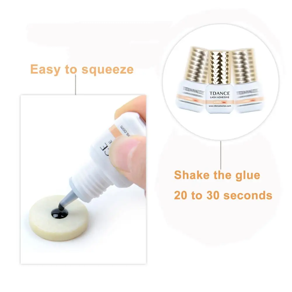 TDANCE HERO 5ml 0.5-1 Seconds Quick dry Sensitive Adhesive Long Lasting Waterproof Professional Eyelash Glue Cosmetic Tools 3