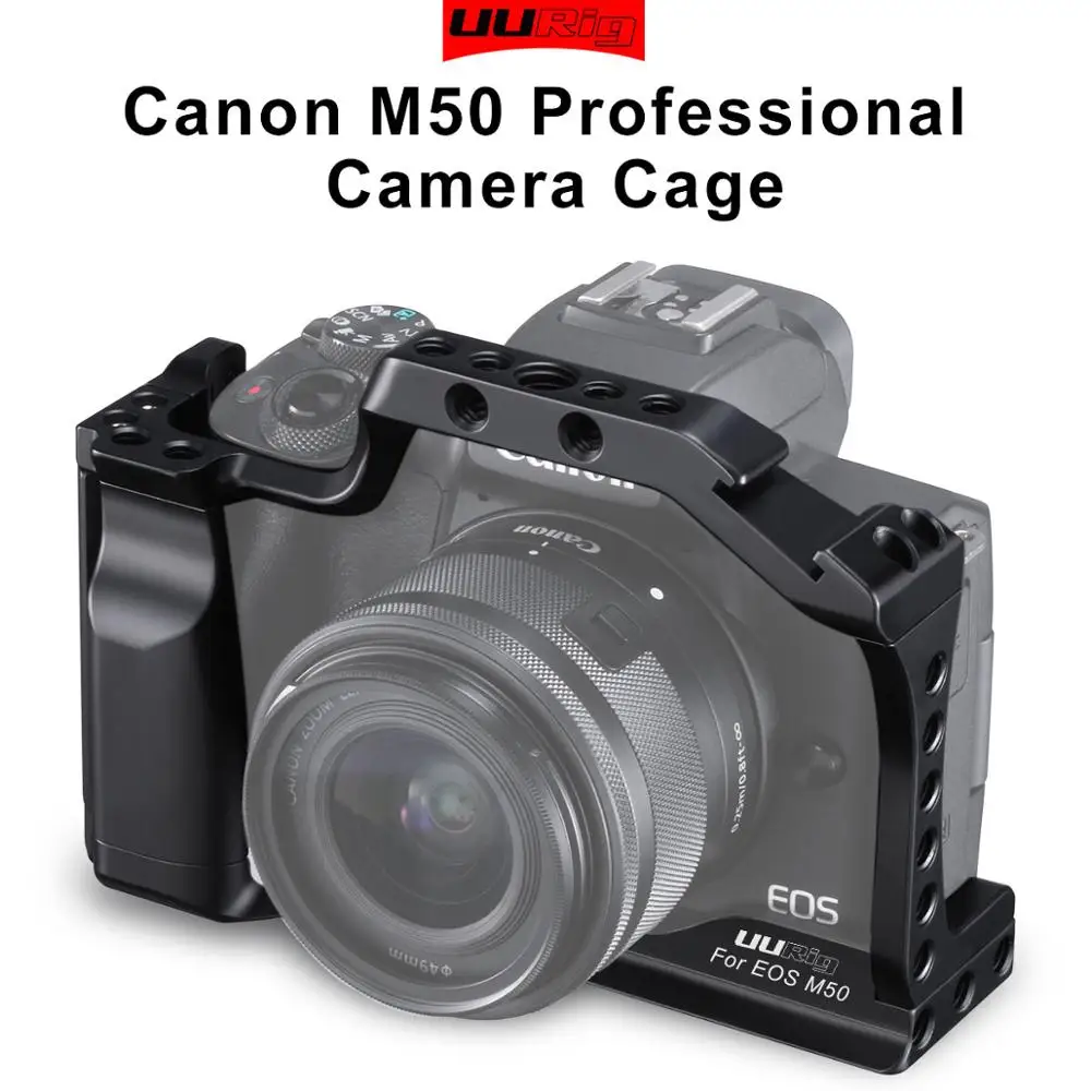 DSLR Камера клетка для цифровой однообъективной зеркальной камеры Canon EOS M50/M5 клетка с железнодорожный вокзал Холодный башмак для быстрого крепления