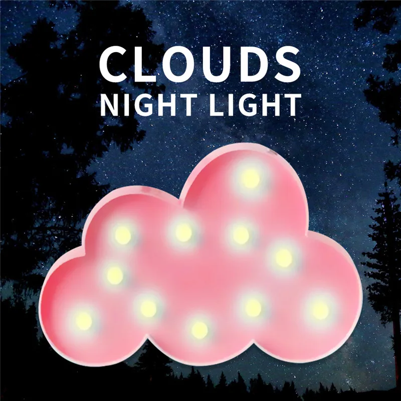 Cloud Lamp Shade Sign Night Light Children Bedroom Home Decoration Lamps lampe de chevet #3N08 (14)