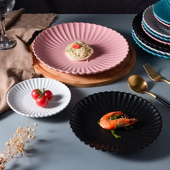 

Nordic matte daisy dish 10 inch 8 inch 6 inch creative dessert plate home dish ceramic ins tableware