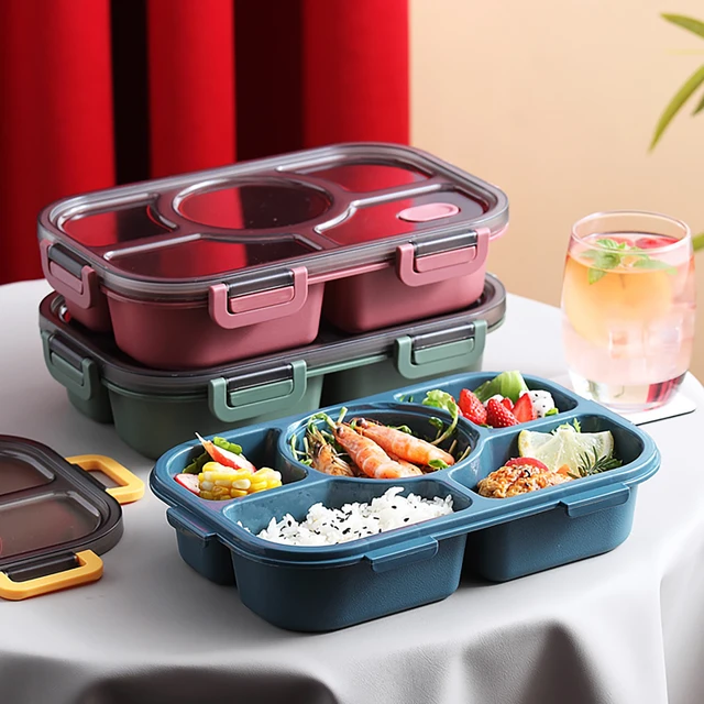 Portable Bento Box Microwave Safe Plastic BPA Free Lunch Box With