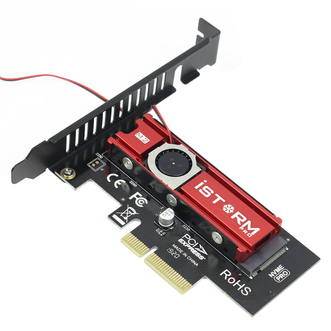 JEYI SK4+ охлаждение военный корабль шторм вентилятор теплоотвод комбо M.2 NVMe SSD к PCI-E X4 адаптер карта м ключ для PCI Express 3,0 PCIe X8 X16