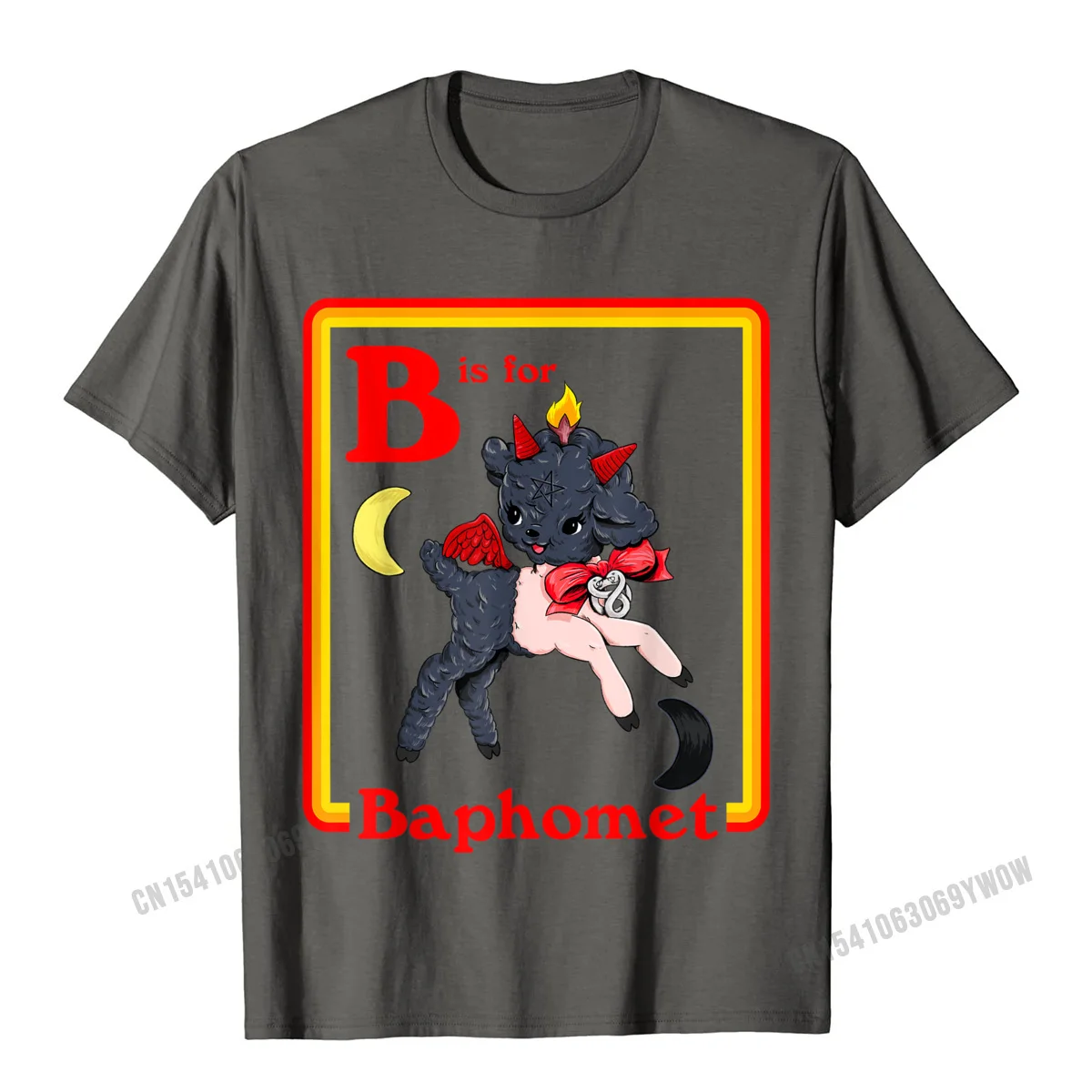 Normal Design Tops Shirts Short Sleeve for Men Cotton Fabric Summer Fall Crewneck T-Shirt Funny Tee Shirts Rife B for Baphomet Satanic Cute Devil Retro Vintage Satan Tarot T-Shirt__904 carbon