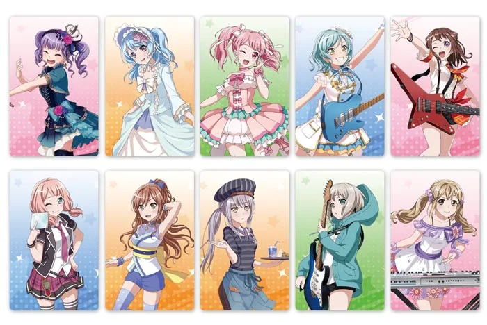 10pcs/set 5.4x8.5cm Anime BanG Dream Card Stickers Printed with Toyama Kasumi for Cosplay Accessories Set cute halloween costumes Cosplay Costumes