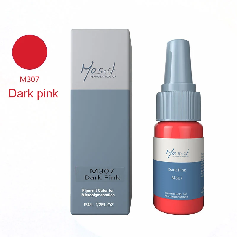 M307 Dark pink Mastor Permanent Makeup tattoo ink, pure organic liquid pigment 1/2Oz(15ml) for eyebrow/lip tattoo ink - Color: M307 Dark pink