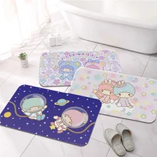 

Little Stars Printed Flannel Floor Mat Bathroom Decor Carpet Non-Slip For Living Room Kitchen welcome Doormat