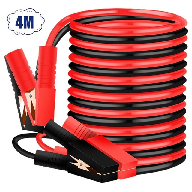 Câble d'appoint de batterie de voiture, pince crocodile, câble de démarrage  automatique, fil d'alimentation en cuivre, ligne d'incendie d'urgence,  2000A, 3 m, 4m - AliExpress