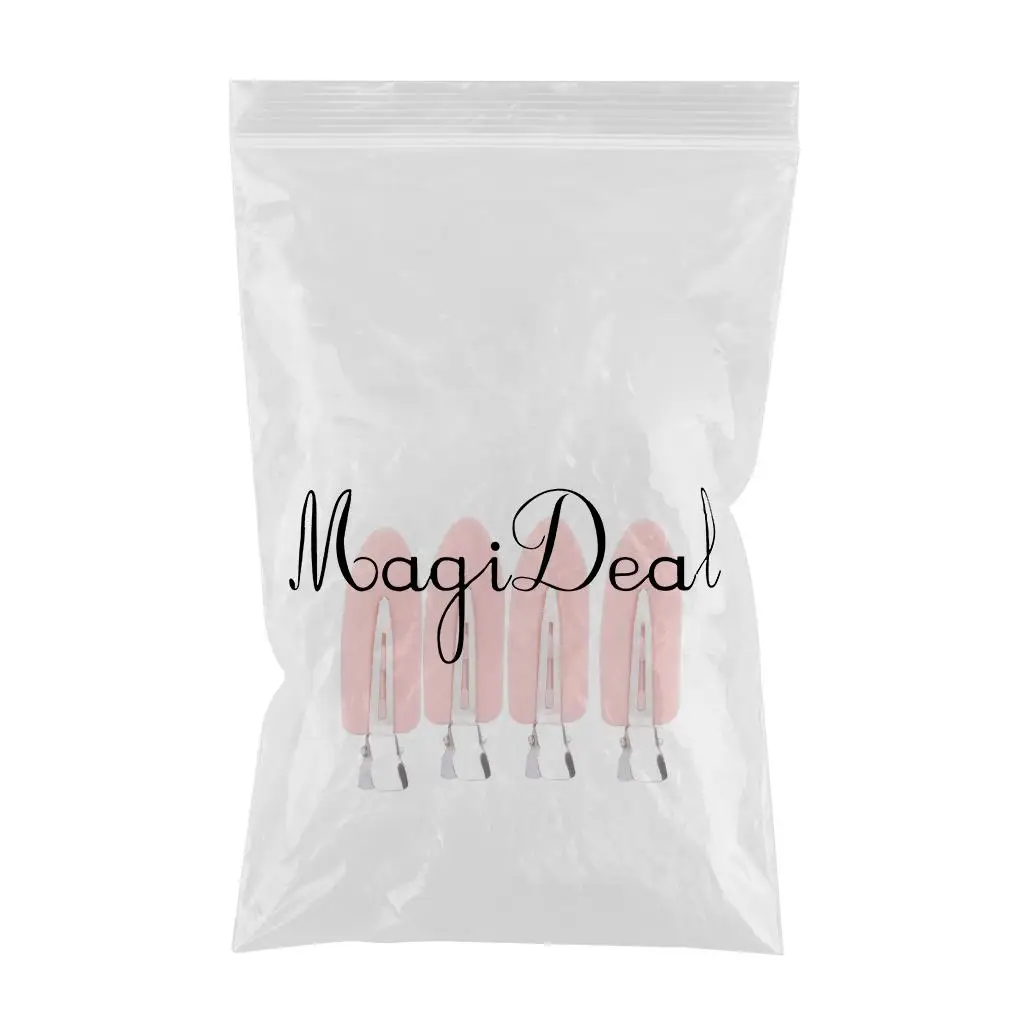 4Pcs Plastic Hair Clip Mixed Color No Bend Hair Bang Clips Seamless Hair Pin For Home or Salon