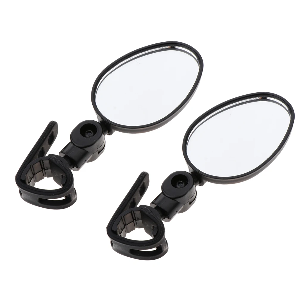 2Pc Universal 360 Rotation Bike Bicycle Handlebar Wide Angle Rearview Mirror