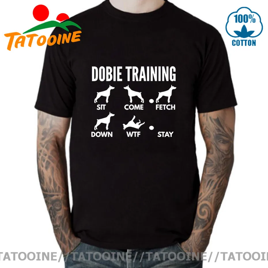 Мужская футболка с забавным принтом ТАТУИН для тренировок Добби юмор Doberman Pinscher