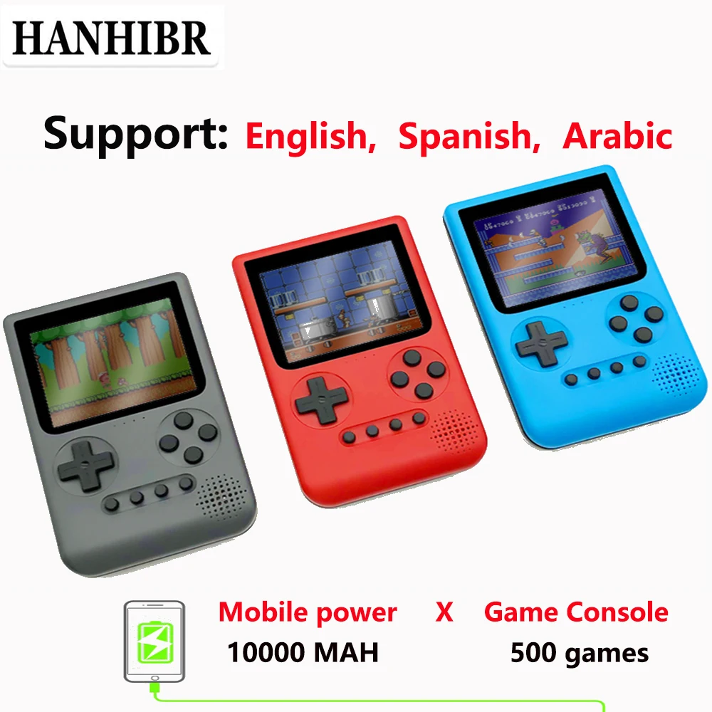Портативная ретро игровая консоль Hanhibr с внешним аккумулятором 10000 мА/ч 500