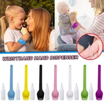 

Portable Silicone Wearable Hand Sanitizer Dispenser Pumps Hand Sanitizer Bracelet Adjustable Hand Sanitizer Wristband