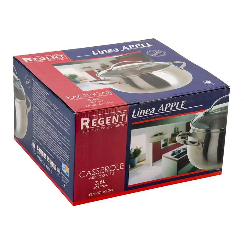 Кастрюля REGENT INOX, APPLE D, 3,6 л