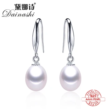 

Wholesale Price New Women Natural Pearl Drop Earrings 925Silver Fashion Simple Earring Cultured Freshwater Pearl Wedding Jewelry