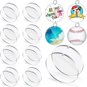 

40 Pieces of 5.08cm Diameter Transparent Acrylic,perfect for DIY Acrylic Key Chains, Gift Tags, Christmas Decorations,