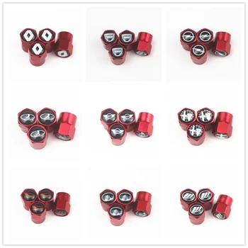 

100pcs RED Aluminum Wheel Tire Valve Caps for opel ford st toyota lada skoda Mercedes Renault Volkswagen BMW AUDI Car styling