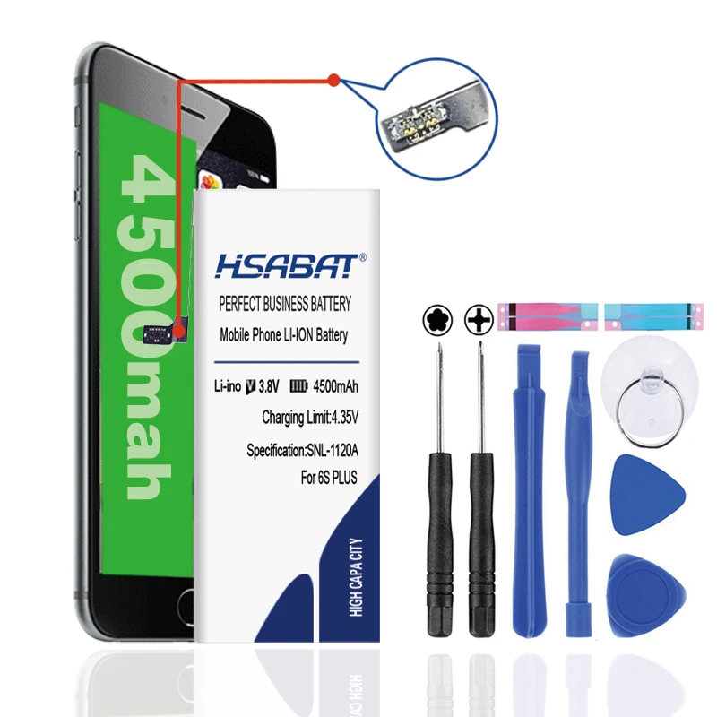 HSABAT 4500mAh аккумулятор для iPhone 6s PLUS для 6s Plus 5,5 ''5,5 дюймов бесплатные инструменты+ наклейка