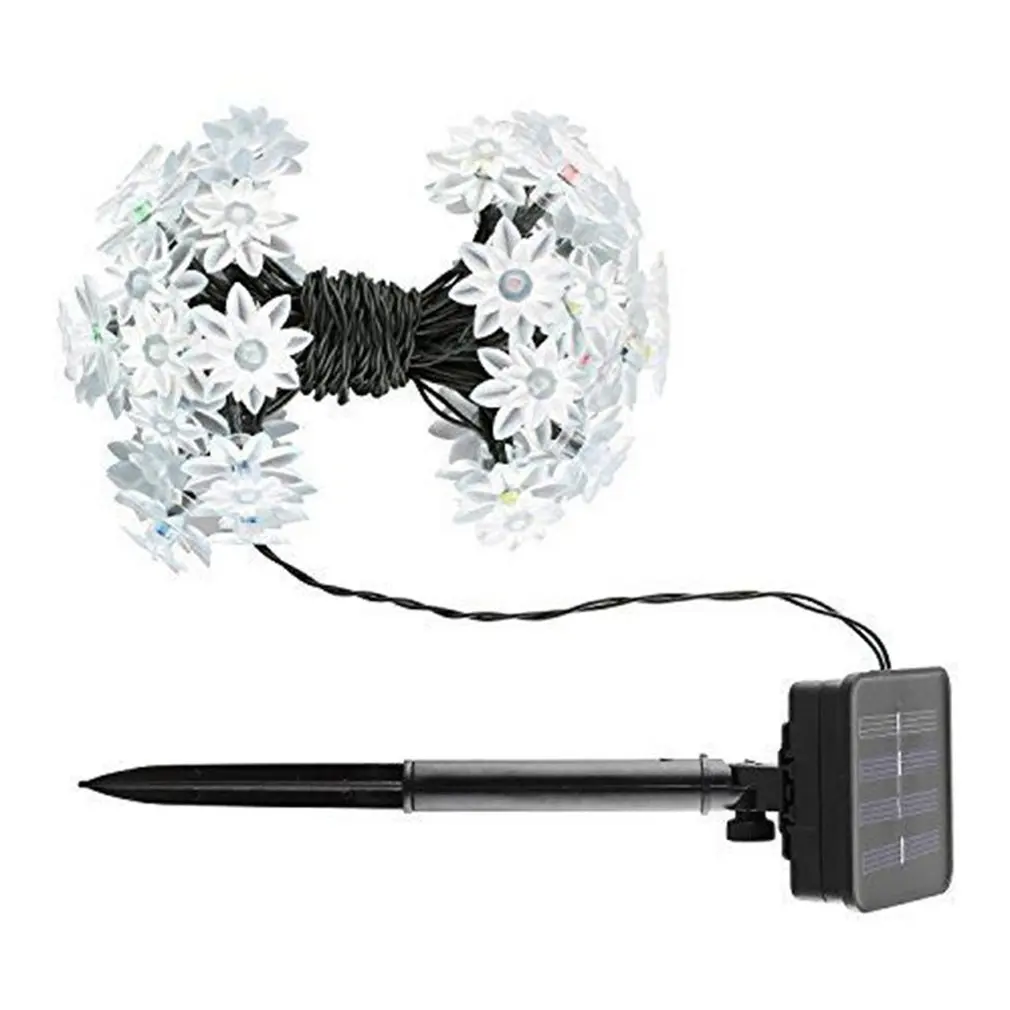 Outdoor Solar 20LED Lotus Light String Garden Landscape Light Festival Wedding Garden Decoration Light