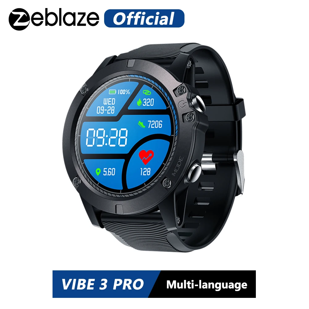 Zeblaze VIBE 3 PRO цветной сенсорный дисплей спортивные часы Smartwatch сердечного ритма IP67 Водонепроницаемый погоду дистанционного Музыка Для мужчин