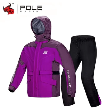 

POLE Waterproof Motorcycle RainSuit Moto Raincoat+Rain Pants Ventilate Poncho Motorcycle Rain Jacket Riding Motorbike Raincoat