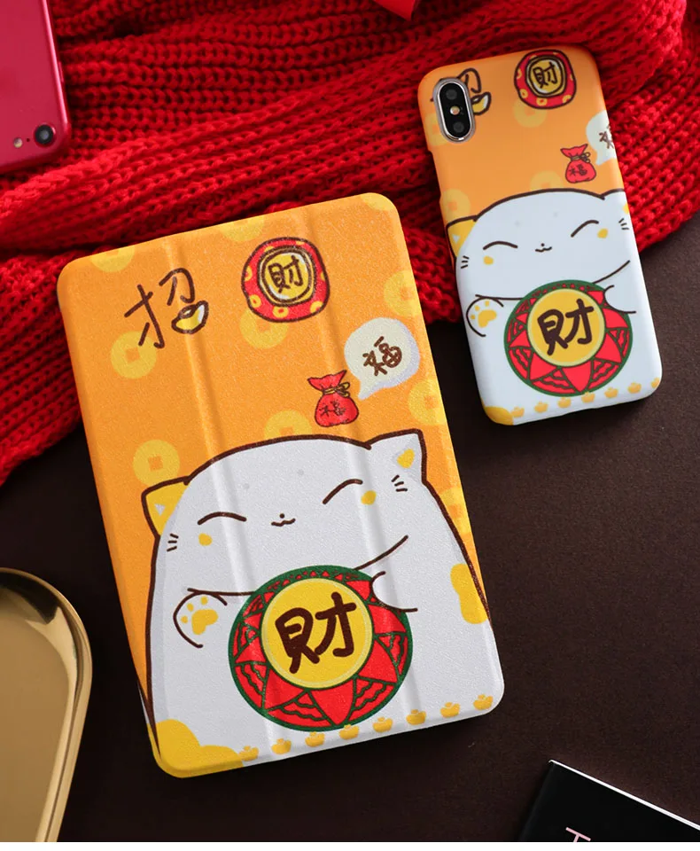 Фортуна Cat Чехол-книжка на магнитной застежке Чехол для iPad Pro 9,7 11 air 10,5 12,9 10,2 Мини-Платье на возраст 2, 3, 4, 5, планшет чехол для нового iPad 9,7