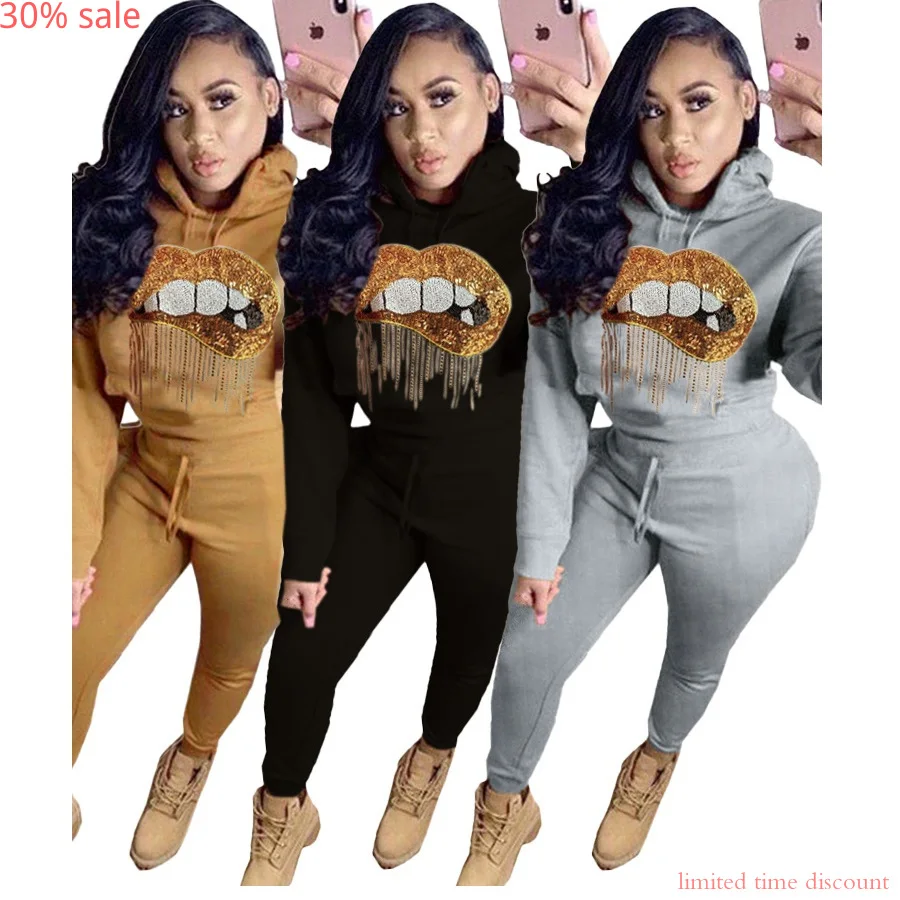 

Ladies Tracksuits Hoodie Women Hoodies Set Two Pieces Suit Long Sleeve Shirt Suits Tops Long Pants Pocket 2 Pcs Sets Jogger Set