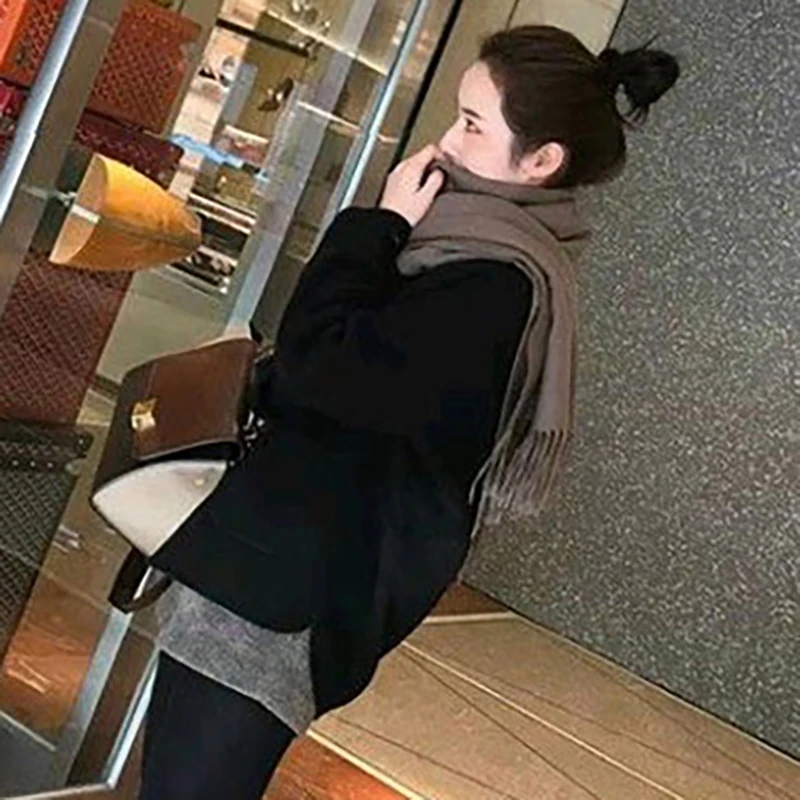 Женское шерстяное пальто куртка осень зима шерстяное Пальто Повседневное с длинным рукавом корейская модная одежда для женщин s верхняя одежда пальто