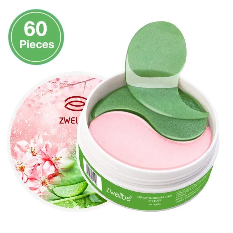 60pcs Cherry Blossoms & Aloe Collagen Eye Mask Face Anti Wrinkle Gel Sleep Patch Moisturizing Care | Красота и здоровье