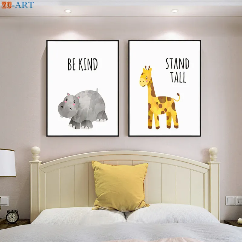 Сафари детская Картина на холсте животные принты вдохновение цитаты постеры
